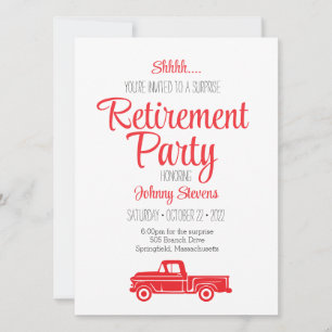 Shhh Surprise Retirement Party Invitation Kaart