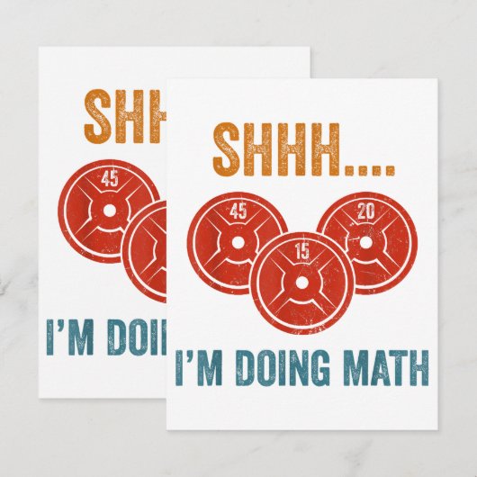 Shhhh Ik doe Wiskunden Gewichtheffen Gymer Gym Dea Informatiekaartje (Voorkant / Achterkant)