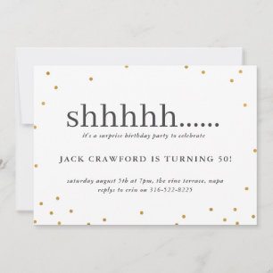 Shhhh, invitation surprise à la fête d'anniversair