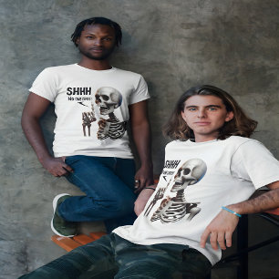 SHHHH... Niemand geeft om skelet met groene ogen T-shirt