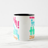 Shhhhh! Eerst doe ik de koffie. Tweekleurige Koffiemok (Center)