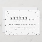 Shhhhh, invitation de fête d'anniversaire de (Devant)