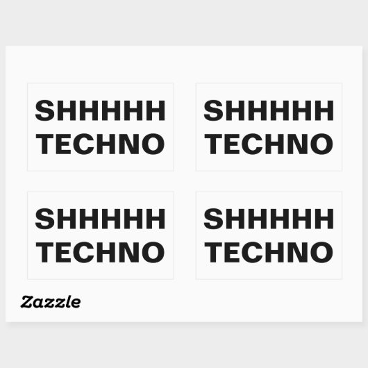 SHHHHH TECHNO-clear back Custom-Cut Vinyl Sticker (Feuille)