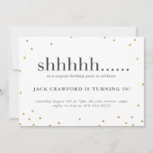Shhhhh, verrassingsfeestdag uitnodiging (Voorkant)