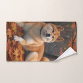 Shib Inu en automne Leaves automne Inspire (Serviette à main)