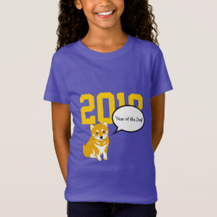 Shiba Dog Year Chinese Zodiac Birthday Paars GT T-shirt