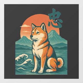 Shiba Dromen bij Schemering Raamsticker