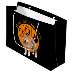 Shiba in het Jaar van de Dog 2018 Large Gift Bag Cadeautasje