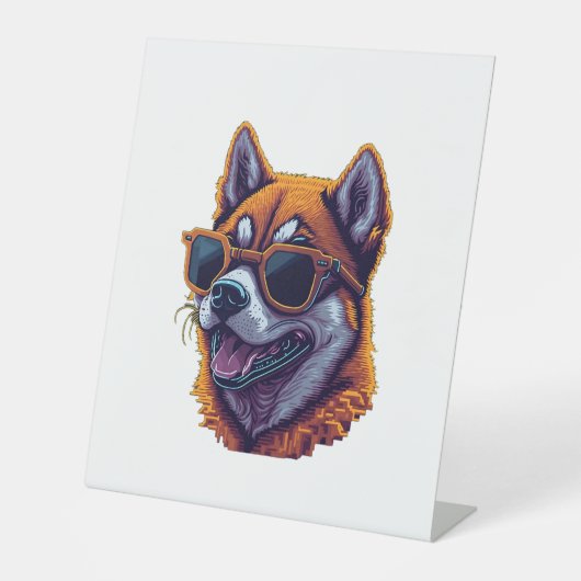 Shiba Inu 1 Reclamebord Met Voetstuk (Voorkant)
