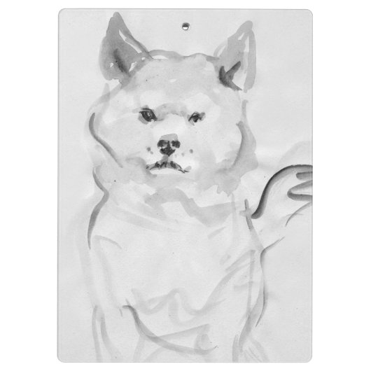 Shiba Inu 4 Chinese Dog Year Monogram C Klembord (Achterkant)