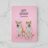 🐶 Shiba Inu Anniversaire Bliss Carte de voeux pli