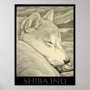 Shiba Inu Art Poster Dog Art Poster Shiba Inu Gift