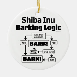 Shiba Inu Barking Logic Keramisch Ornament
