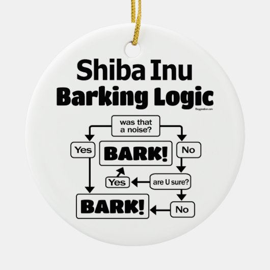 Shiba Inu Barking Logic Keramisch Ornament (Voorkant)
