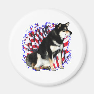 Shiba Inu (blk) Patriot Magneet