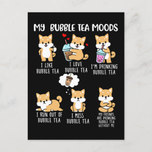 Shiba Inu Bubble Tea Boba Tea Dog Bubble Tea Briefkaart