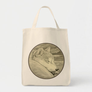 Shiba Inu Canvas tas Organic Dog Art Shopping Bags
