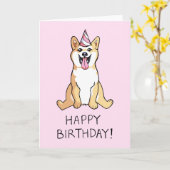 Shiba Inu Chien Dessin Bonne Carte d'Anniversaire (Fleur jaune)