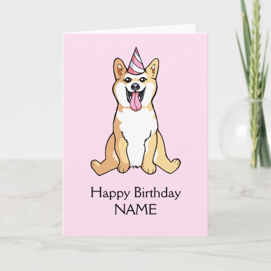 Shiba Inu Chien Dessin Joyeux Modèle d'anniversair (Devant)
