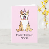 Shiba Inu Chien Dessin Joyeux Modèle d'anniversair (Fleur jaune)