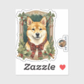 Shiba Inu Chien Sticker de Noël (Feuille)
