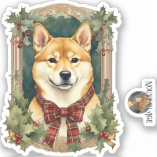 Shiba Inu Chien Sticker de Noël