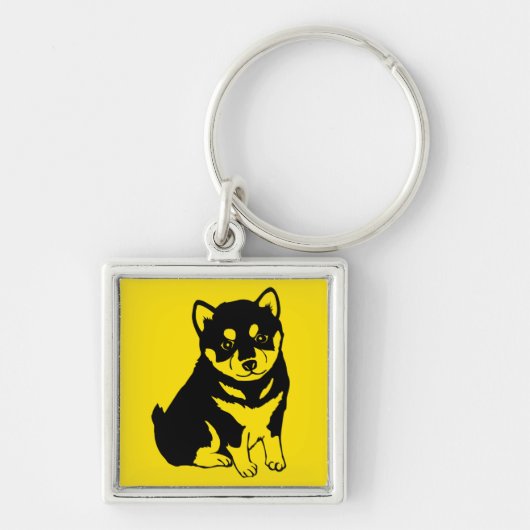 Shiba Inu Chinese Dog Year 2018 Square Sleutelhang Sleutelhanger (Voorkant)