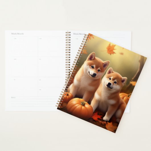 Shiba Inu Chiot Automne Citrouille de plaisir (Devant avec enveloppe)