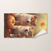Shiba Inu Chiot Automne Citrouille de plaisir (Serviette à main)