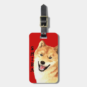Shiba Inu Color Block Bagagelabel