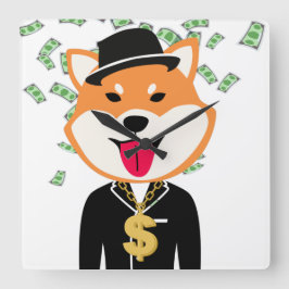 Shiba Inu Crypto Millionaire Square Wall klok