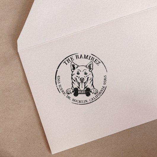 Shiba Inu Custom Family Return-adres Rubberstempel