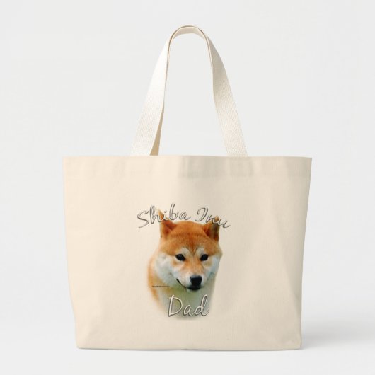 Shiba Inu Dad 2 Grote Tote Bag (Voorkant)