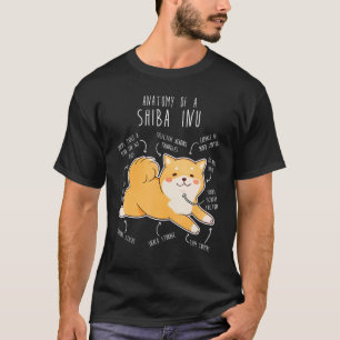 Shiba Inu Dog Anatomy Pet Red Shibe Mam Cute Doge T-shirt
