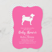 Shiba Inu Dog Baby shower Girl Pink Kaart (Voorkant / Achterkant)