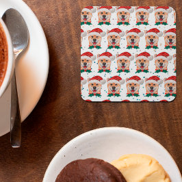 Shiba Inu Dog Breed Christmas Stars Vierkante Kartonnen Onderzetter