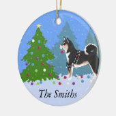 Shiba Inu Dog Decorting Kerstboom Keramisch Ornament (Links)