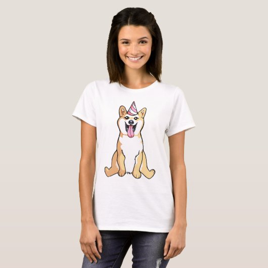Shiba Inu Dog Drawing Cute Woman's Shirt (Voorkant volledig)