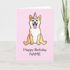 Shiba Inu Dog Drawing Happy Birthday Sjabloon