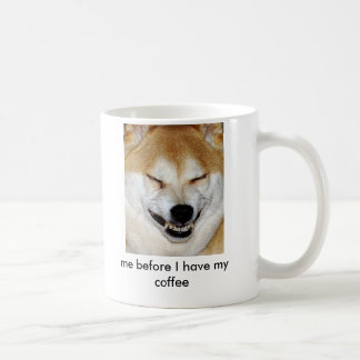 Shiba Inu Dog Face, voor ik mijn koffie heb. Koffiemok
