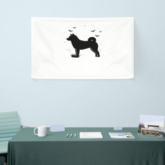 Shiba Inu Dog - Halloween Moon Silhouette Oversize Spandoek (Beurs)