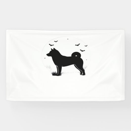 Shiba Inu Dog - Halloween Moon Silhouette Oversize Spandoek (Horizontaal)