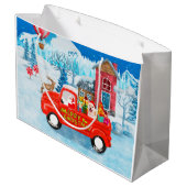 Shiba Inu Dog-kerstcadeau Snow Groot Cadeauzakje (Achterkant Gekanteld)