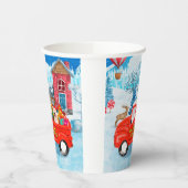 Shiba Inu Dog-kerstcadeau Snow Papieren Bekers (Links)