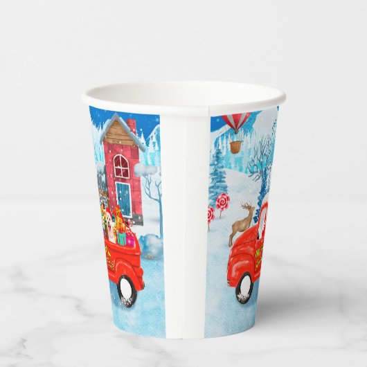 Shiba Inu Dog-kerstcadeau Snow Papieren Bekers (Rechts)