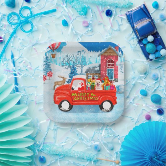 Shiba Inu Dog-kerstcadeau Snow Papieren Bordje (Feest)