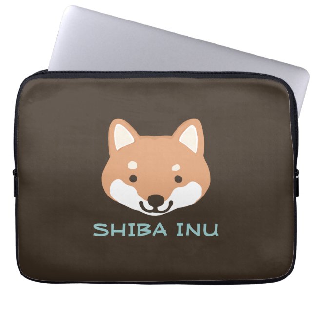 Shiba Inu Dog met aangepaste tekst Laptop Sleeve (Voorkant)