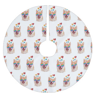 Shiba Inu Dog met Hearts Valentijnsdag Kerstboom Rok