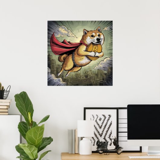 Shiba Inu Dog Poster (Thuiskantoor)