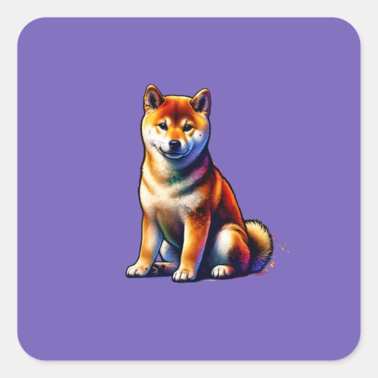 Shiba Inu Dog Vierkante Sticker (Voorkant)